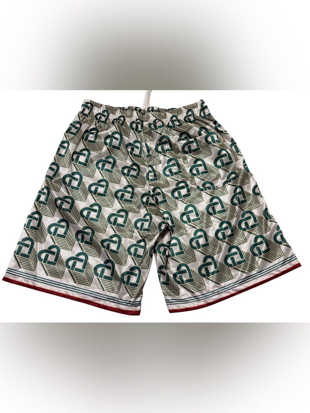 NWT Men’s S Casablanca Silk Shirt and Shorts Set Green Gold Garnet New With Tags - Picture 6 of 8